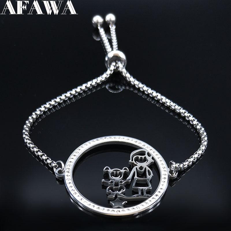 2020 Family Dad Mum Two Daughter and Son Crystal Stainless Steel Bracelets for Women Silver Color Bracelet Jewelry joyas B18519
2020 Family Dad Mum Two Daughter and Son Crystal Stainless Steel Bracelets for Women Silver Color Bracelet Jewelry joyas B18519