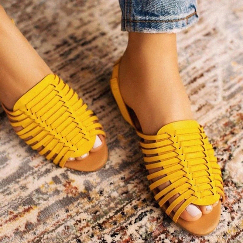 Women Flat PU Weaving Sandals Female Peep Toe Outdoor Beach Shoes Ladies Slip on Breathable Fashion Summer Footwear #Mu9C, Black
Women Flat PU Weaving Sandals Female Peep Toe Outdoor Beach Shoes Ladies Slip on Breathable Fashion Summer Footwear #Mu9C, Black