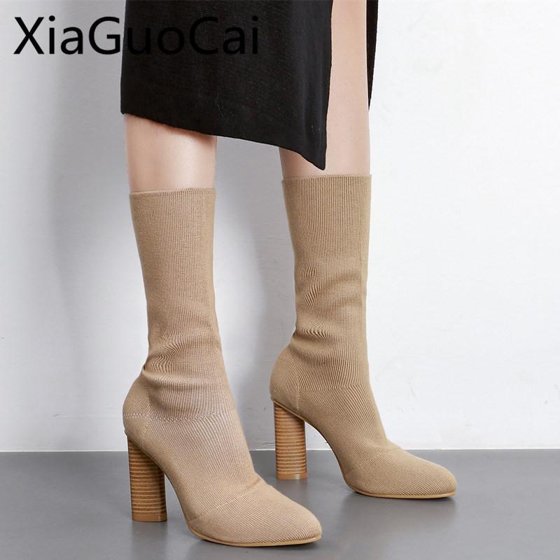 Super High Women Boots Platform Slip-on Female Mid-calf Boots Square Heel Elastic Force Autumn and Winter for Girl1, Beige
Super High Women Boots Platform Slip-on Female Mid-calf Boots Square Heel Elastic Force Autumn and Winter for Girl1, Beige