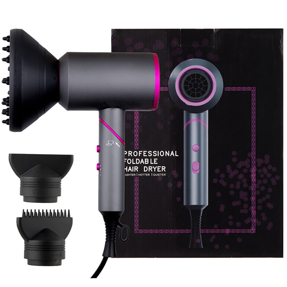 Foldable Handle Hair Dryer Hot and Cold Strong Wind Powerful Negative Ion Blower 2 Air Collecting 1 Diffuser Nozzle for Travels
Foldable Handle Hair Dryer Hot and Cold Strong Wind Powerful Negative Ion Blower 2 Air Collecting 1 Diffuser Nozzle for Travels