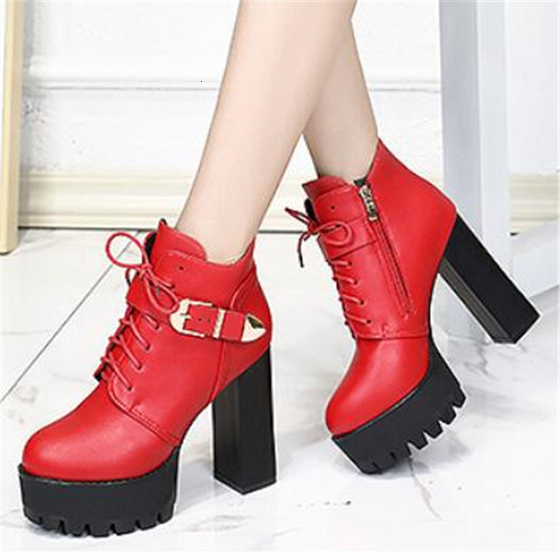 New of 2021 Autumn Women Buckle Belt Super High Block Six Inches Heel Side Zip Shoes Female Punk Black Boots H1DM, Red
New of 2021 Autumn Women Buckle Belt Super High Block Six Inches Heel Side Zip Shoes Female Punk Black Boots H1DM, Red