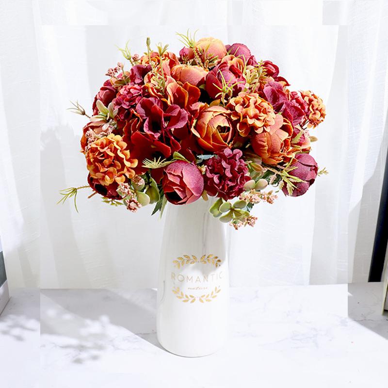 Artificial Fake Flowers Rose Hydrangea Silk Flower Bridal Bouquets Wedding Party Home Living Room Decoration Accessories, Red
Artificial Fake Flowers Rose Hydrangea Silk Flower Bridal Bouquets Wedding Party Home Living Room Decoration Accessories, Red