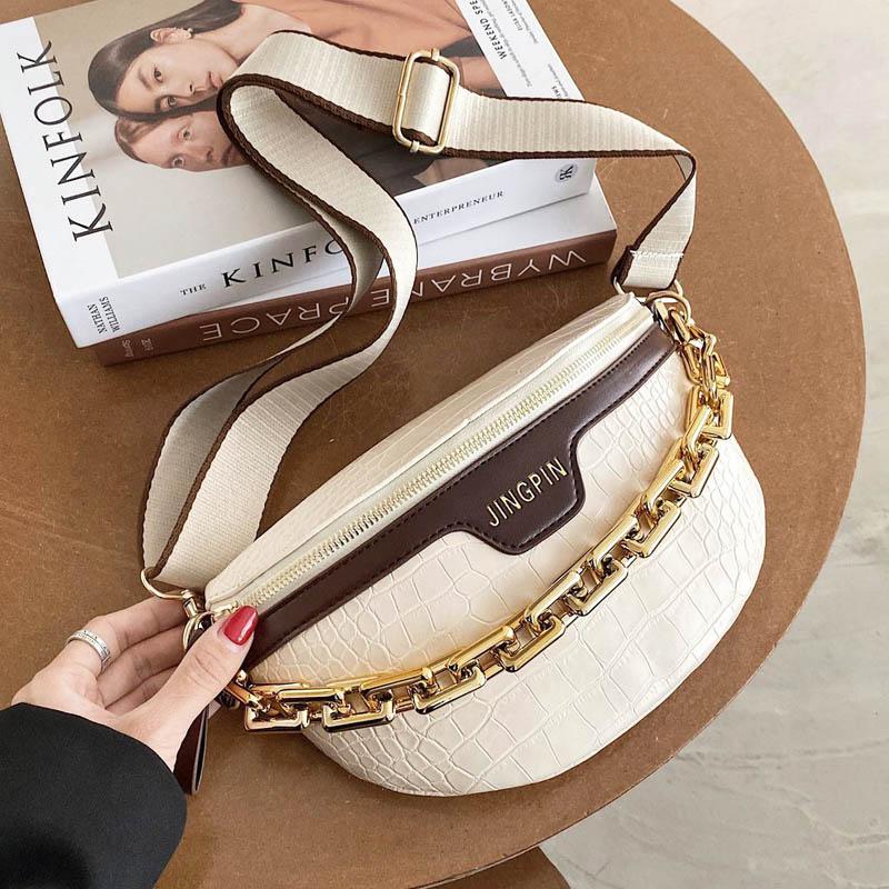 Zipper Waist Bags For Women 2020 New Leather Fanny Pack Casual Chest Bag Ladies Crossbody Chest Purse And Handbag Chain Clutch, Sky blue 
Zipper Waist Bags For Women 2020 New Leather Fanny Pack Casual Chest Bag Ladies Crossbody Chest Purse And Handbag Chain Clutch, Sky blue