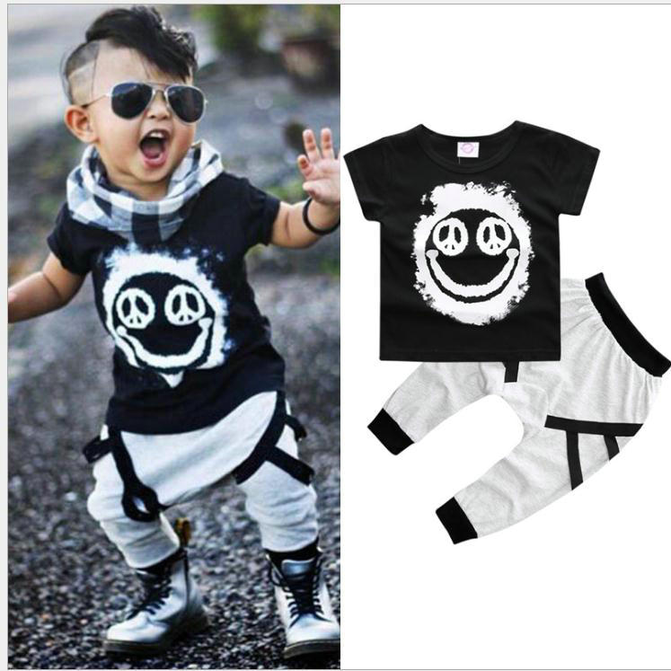 Newborns Clothing Set Summer Infant Clothing Baby Boy Cotton Boys clothes set 0-24Months, Black