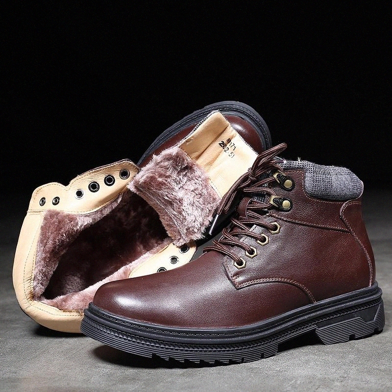Men's Winter boots Warm High Quality with fur plush warm Snow Boots genuine Leather Breathable Ankle Shoes Light Sneakers boots #v22W
Men's Winter boots Warm High Quality with fur plush warm Snow Boots genuine Leather Breathable Ankle Shoes Light Sneakers boots #v22W