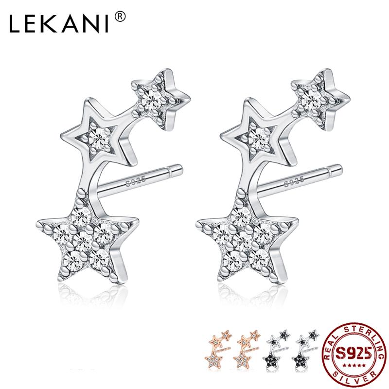 LEKANI Genuine 925 Sterling Silver Woman Delicate Star Cubic Zirconia Earrings Female Fine Jewelry For Valentine's Day Gift
LEKANI Genuine 925 Sterling Silver Woman Delicate Star Cubic Zirconia Earrings Female Fine Jewelry For Valentine's Day Gift