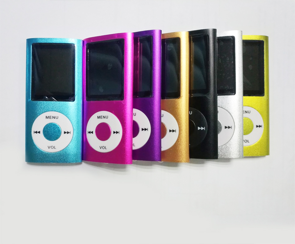 MP3 MP4 Player Slim 4TH 1.8"LCD screen 4G 8G storage built-in momery Video Radio FM Player Support 16GB 32GB Micro SD TF Card Mp4