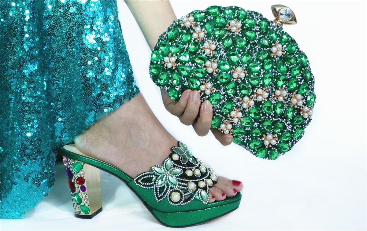 Excelletn green high heel pumps with bag set African lady shoes and handbag GL2 heel height 8.5cm, As pic
Excelletn green high heel pumps with bag set African lady shoes and handbag GL2 heel height 8.5cm, As pic
