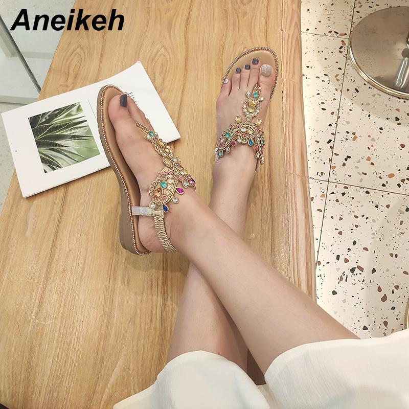 Aneikeh Summer Women Shoes Sandals Basic PU Fashion Metal Decoration Slip-On Back Strap Flat with Casual Round Toe Golden 35~40
Aneikeh Summer Women Shoes Sandals Basic PU Fashion Metal Decoration Slip-On Back Strap Flat with Casual Round Toe Golden 35~40