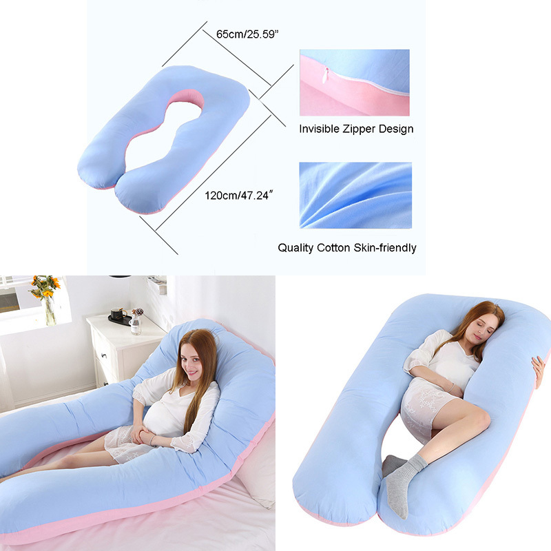 Pregnancy Pillow Bedding Full Body Pillow for Pregnant Women Comfortable U-Shape Cushion Long Side Sleeping Maternity Pillows 201117