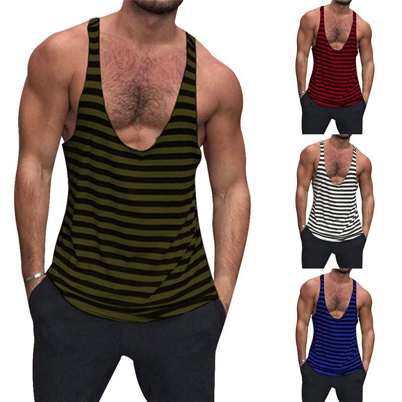 Men' Casual Stripe Sleeveless Tank Tops 2020 Brand New Style Muscle Fitness Vest Jogging Gym Sport Outdoors Tee Tops Male1
Men' Casual Stripe Sleeveless Tank Tops 2020 Brand New Style Muscle Fitness Vest Jogging Gym Sport Outdoors Tee Tops Male1
