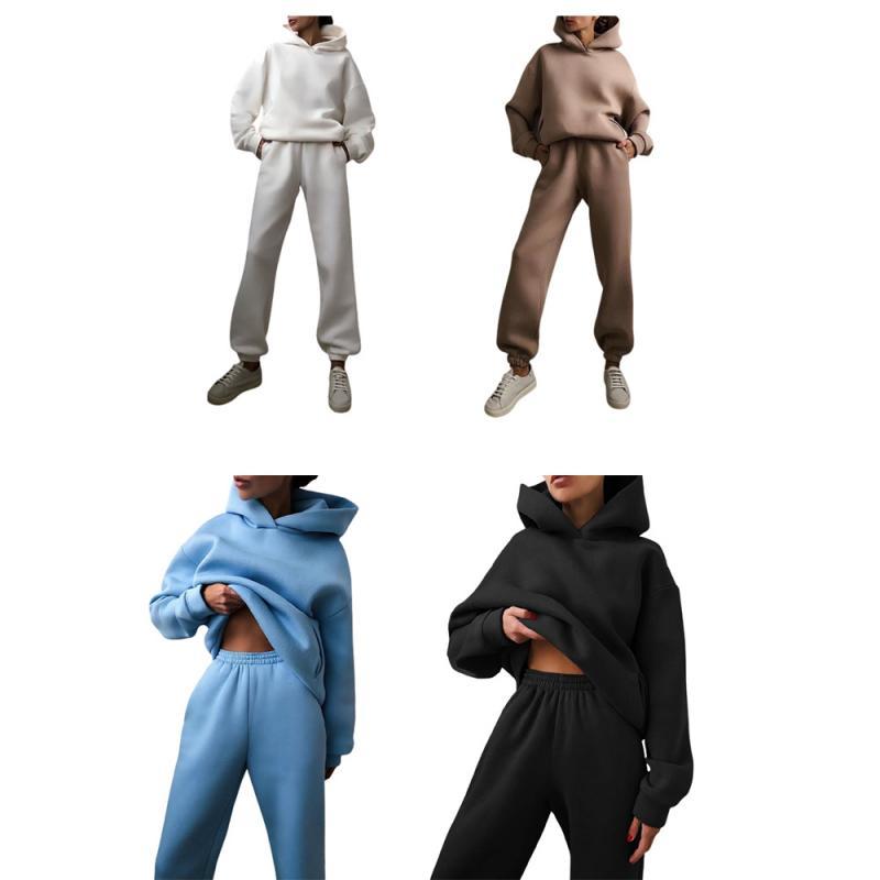 Women' Sweatshirt Suit Casual Solid Color Trousers Two-piece Suit Long Sleeve Solid Color Fashion Casual Hooded Two-piece, 02
Women' Sweatshirt Suit Casual Solid Color Trousers Two-piece Suit Long Sleeve Solid Color Fashion Casual Hooded Two-piece, 02