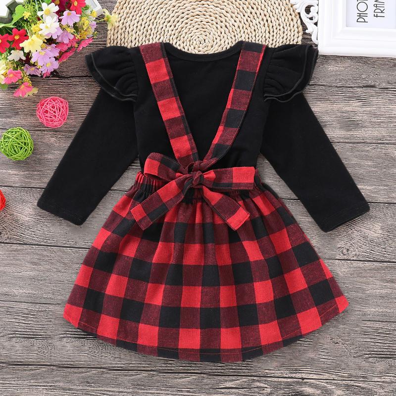 Clothing Sets Girls Sling Skirt Baby Autumn And Winter Models Solid Color Flying Sleeves Top With Red Black Plaid Suit Ropa Niña, White
Clothing Sets Girls Sling Skirt Baby Autumn And Winter Models Solid Color Flying Sleeves Top With Red Black Plaid Suit Ropa Niña, White