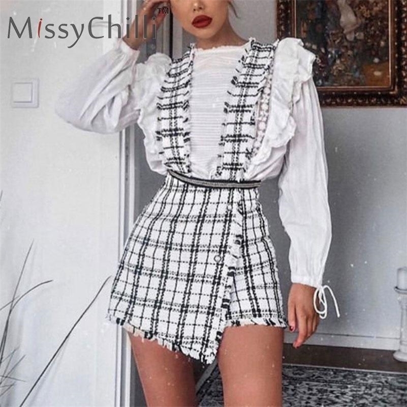 MissyChilli Sexy tweed autumn high waist skirt culottes Women A-line plaid bib pants Female striped short pants bottoms vintage Y200326, Black
MissyChilli Sexy tweed autumn high waist skirt culottes Women A-line plaid bib pants Female striped short pants bottoms vintage Y200326, Black