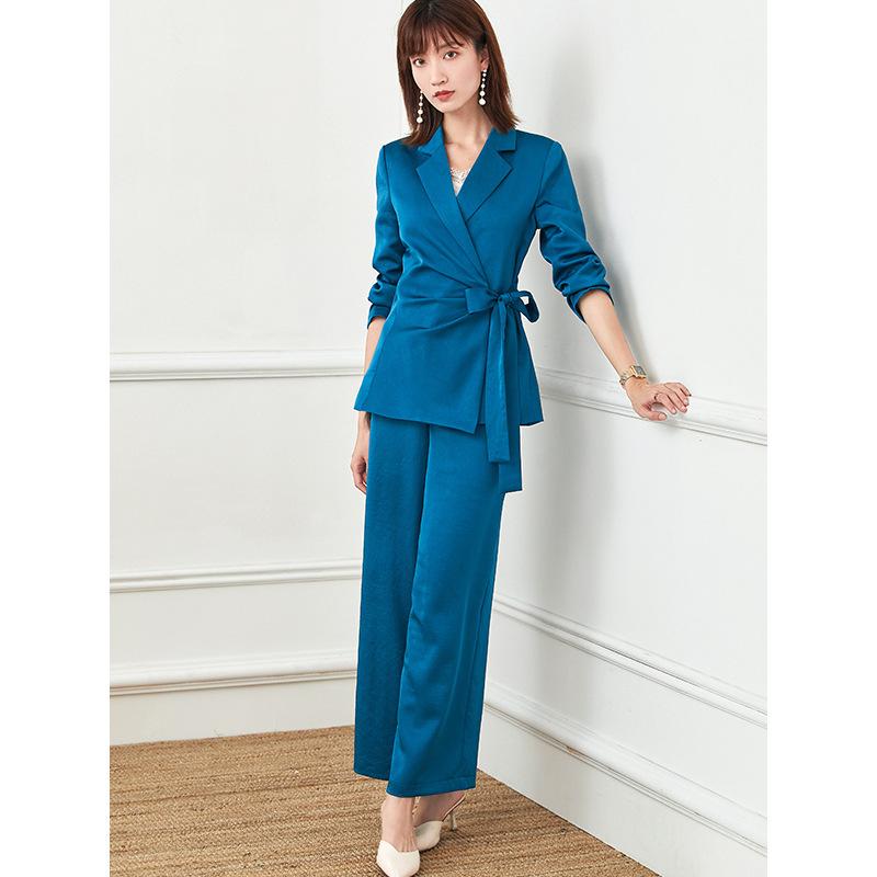 Autumn 2020 new temperament women' suit fashion fashion show thin suit wide leg pants two piece for women, Blue
Autumn 2020 new temperament women' suit fashion fashion show thin suit wide leg pants two piece for women, Blue