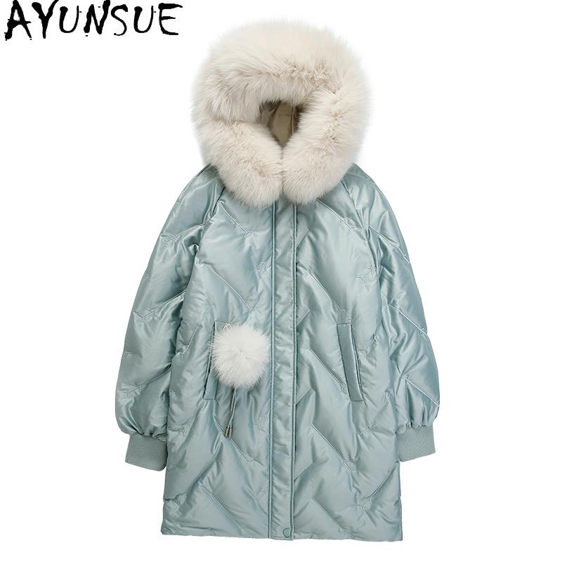 AYUNSUE Women's Down Jacket Hooded Woman Coat Female 90% White Duck Down Jackets Winter Parka Big Fur Collar Mujeres Abrigos 332, Black
AYUNSUE Women's Down Jacket Hooded Woman Coat Female 90% White Duck Down Jackets Winter Parka Big Fur Collar Mujeres Abrigos 332, Black