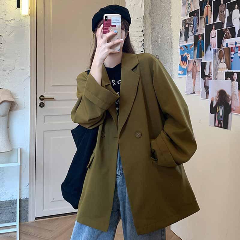 2020 Autumn New Oversized Blazer Women's 4-color Thinner Suit Jacket Women's Double-breasted Mid-length Chiffon Suit Women1, Green
2020 Autumn New Oversized Blazer Women's 4-color Thinner Suit Jacket Women's Double-breasted Mid-length Chiffon Suit Women1, Green