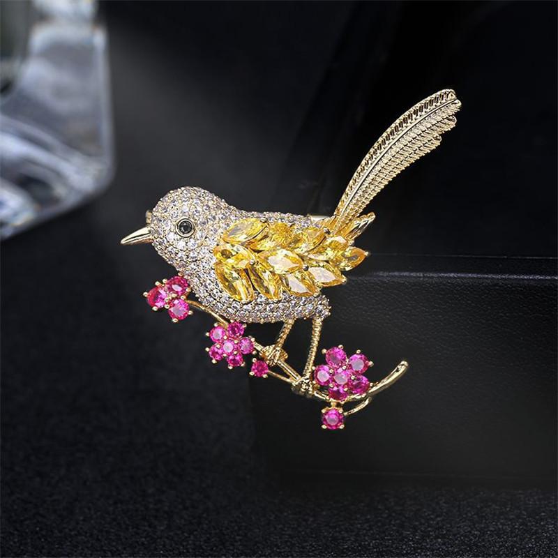 Pins, Brooches OKILY Delicate Gold Silver Color Bird Brooch For Women Dress Scarf Pins Fashion Micro-inlaid Zircon With Flower
Pins, Brooches OKILY Delicate Gold Silver Color Bird Brooch For Women Dress Scarf Pins Fashion Micro-inlaid Zircon With Flower