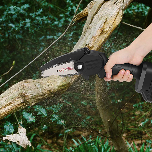 Pruning Tools Small Chainsaw One-Hand Pruning Saw Cordless Electric Portable Battery-Powered Chain With Protect Flip Bezel Led Light For Tree Branch W