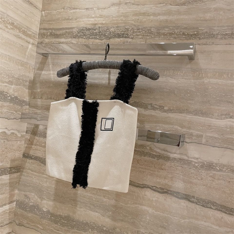 Women's Knit Tanks Ladies Crop Top Blouse Cotton Vest Sexy Letter Camisole Letter Workout Bra T-Shirt 2 Colors