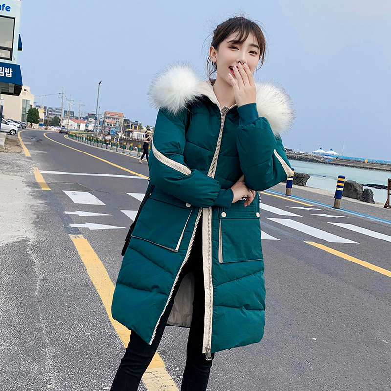 winter easy leisure and women down jacket pocket zipper stitching cottonpadded clothes back 201017