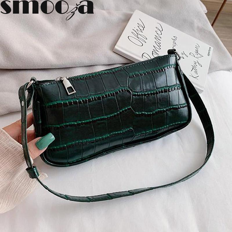 SMOOZA Female Retro Shoulder Bags Crocodile Pattern Handbag Shoulder Bags 2021 New Fashion Ladies Underarm Mini Female, Black 
SMOOZA Female Retro Shoulder Bags Crocodile Pattern Handbag Shoulder Bags 2021 New Fashion Ladies Underarm Mini Female, Black