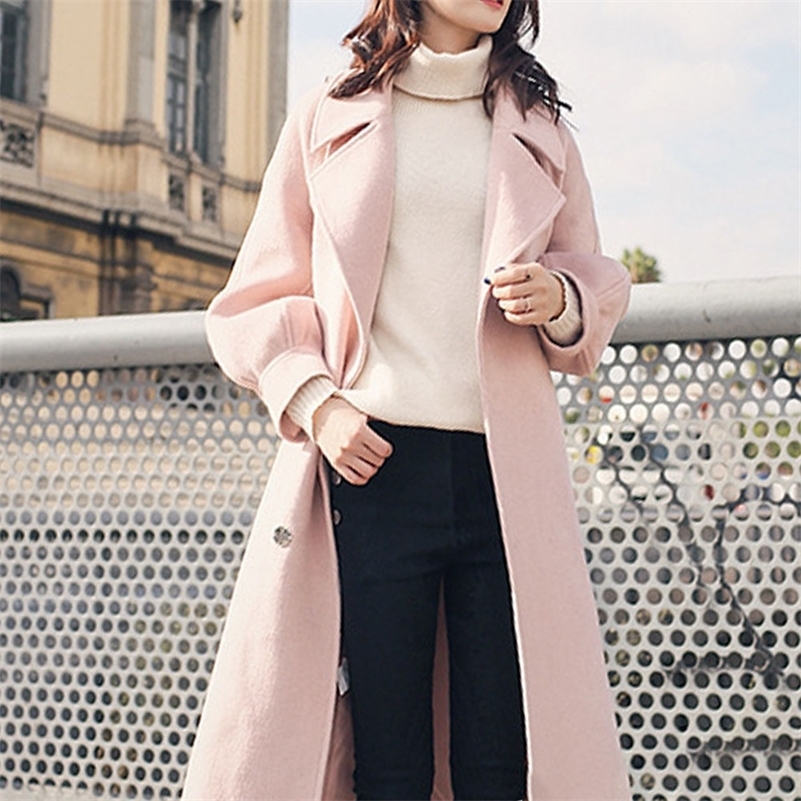 New Wool Trench Coat Plus Velvet Female Fashion Pink Elegent Autumn Winter Women Casual Lantern Sleeve Long Slim High 201211, Camel
New Wool Trench Coat Plus Velvet Female Fashion Pink Elegent Autumn Winter Women Casual Lantern Sleeve Long Slim High 201211, Camel