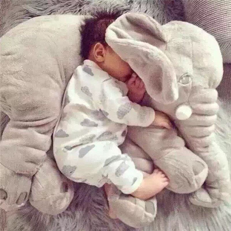 40* Baby Soft Plush Elephant Sleep Pillow Calm Doll Toys Sleep Bed Lumbar Seat Cushion Kids Portable Bedroom Bedding Stuffed LJ201014