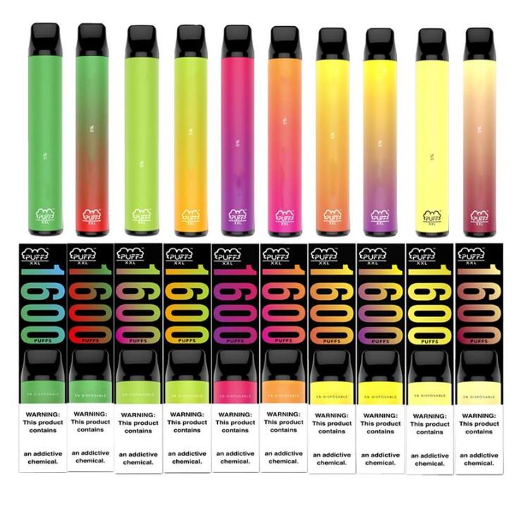 Puff XXL Disposable Vape pen Pods Device 850mAh Battery 1600 puffs PuffBar Pre-filled Kit disposables e cigarettes
Puff XXL Disposable Vape pen Pods Device 850mAh Battery 1600 puffs PuffBar Pre-filled Kit disposables e cigarettes