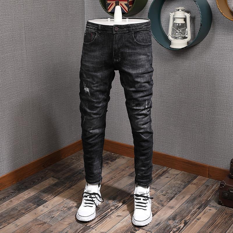 Autumn Newly Fashion Designer Men Jeans High Quality Slim Fit Elastic Ripped Denim Pants Korean Style Vintage Casual Trousers, Black gray
Autumn Newly Fashion Designer Men Jeans High Quality Slim Fit Elastic Ripped Denim Pants Korean Style Vintage Casual Trousers, Black gray