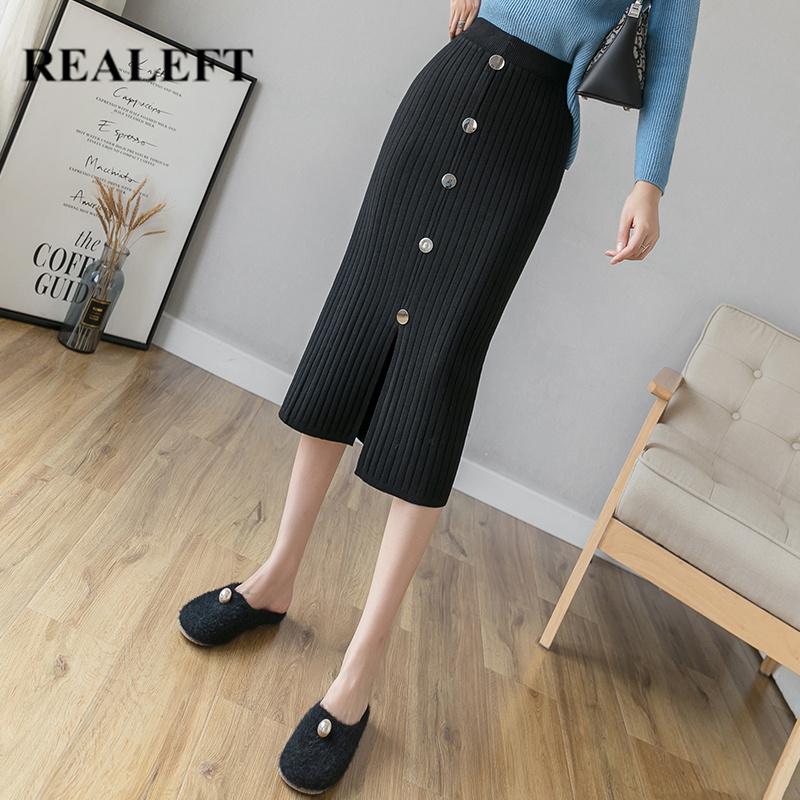 REALEFT 2020 High Waist Women Knitted Skirts Winter Autumn Office Ladies Style Midi Length Button Women Knitting Skirt Female, Black
REALEFT 2020 High Waist Women Knitted Skirts Winter Autumn Office Ladies Style Midi Length Button Women Knitting Skirt Female, Black