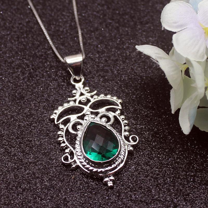 Royal Shiny Pear Green Topaz925 Sterling Silver Color Charms Women Pendant Chain Necklace 20 Inch
Royal Shiny Pear Green Topaz925 Sterling Silver Color Charms Women Pendant Chain Necklace 20 Inch