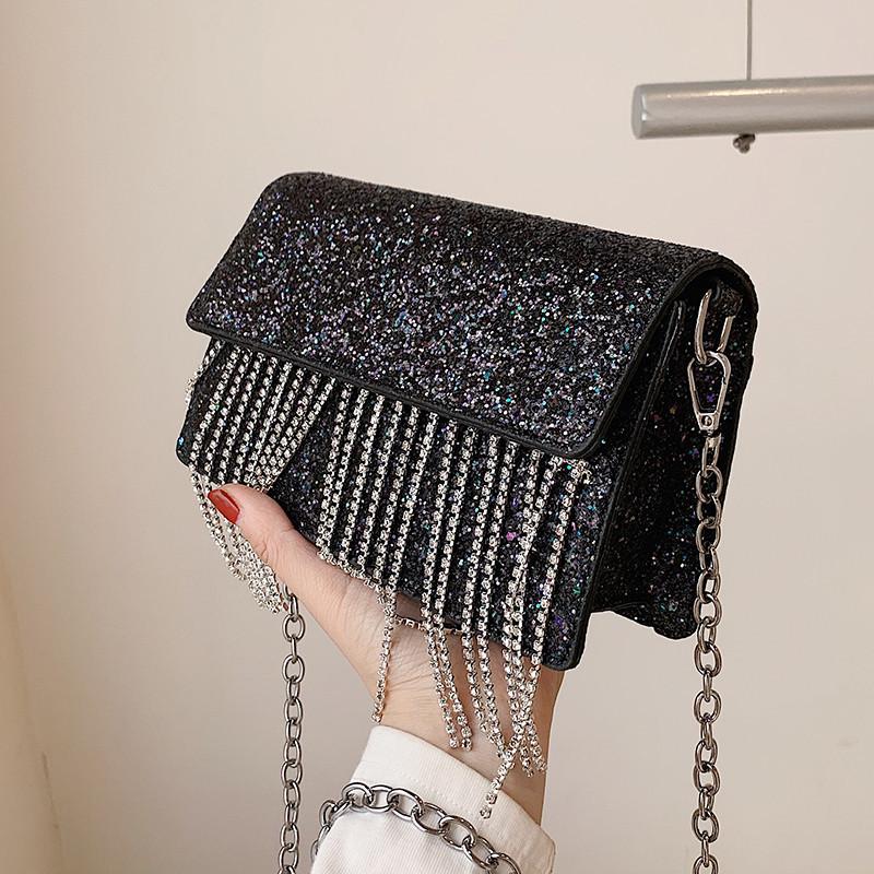 Sequin Tassel Square Crossbody Bag 2021 Spring New High-quality PU Leather Women's Designer Handbag Chain Shoulder Messenger Bag, White
Sequin Tassel Square Crossbody Bag 2021 Spring New High-quality PU Leather Women's Designer Handbag Chain Shoulder Messenger Bag, White