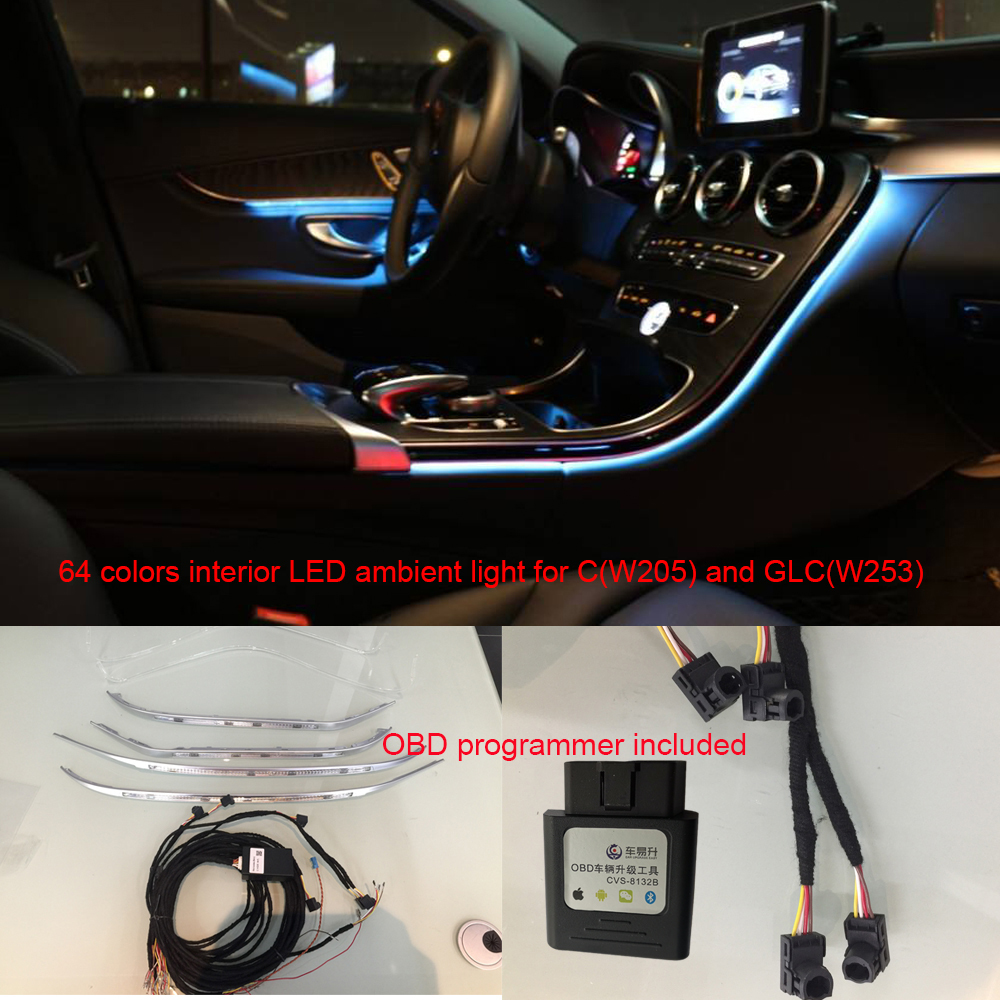 New 3/64 Colors Led Ambient Light Door Panel Central Control Console Light for Mercedes-benz c Class W205 Glc(w253) C180 C200 New Arrive
New 3/64 Colors Led Ambient Light Door Panel Central Control Console Light for Mercedes-benz c Class W205 Glc(w253) C180 C200 New Arrive