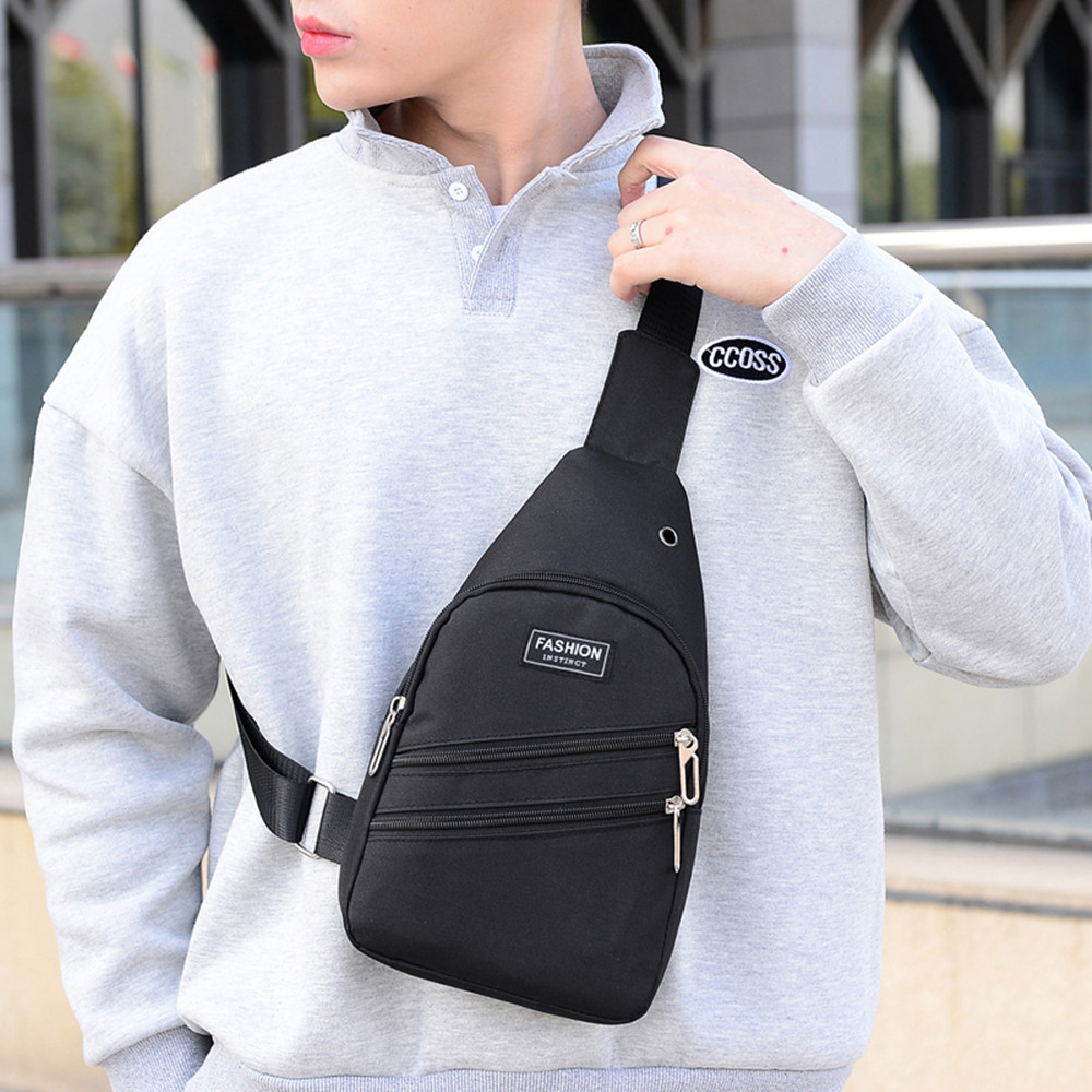 Fashion Nylon Chest Bag Unisex Solid Letter Shoulder Bag Zipper Versatile Purses And Handbags Bolsa Feminina Bolsos Mujer 201118