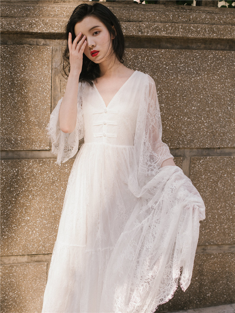 V-neck Loose Dresses Veran 2021 Summer Dress Lady of the Vintage Long Bow Dressed in White Women's Night Ccos
V-neck Loose Dresses Veran 2021 Summer Dress Lady of the Vintage Long Bow Dressed in White Women's Night Ccos