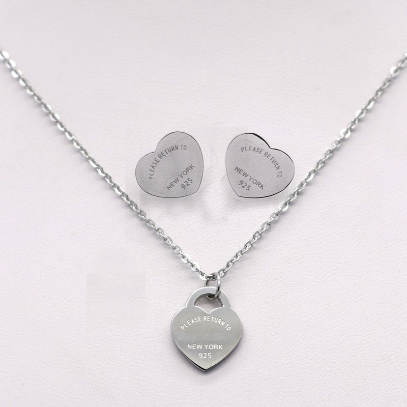 Fashion Jewelry Silver Stainless Steel Heart Love Earrings Necklace For Women Letters Earrings Necklaces
Fashion Jewelry Silver Stainless Steel Heart Love Earrings Necklace For Women Letters Earrings Necklaces