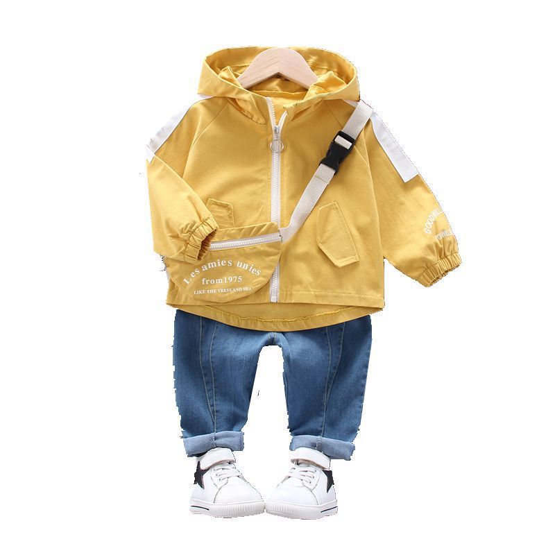 New Spring Autumn Baby Boys Girls Clothes Children Cotton Letter Jacket Pants 2Pcs/sets Toddler Fashion Clothing Kids TracksuitsX1019