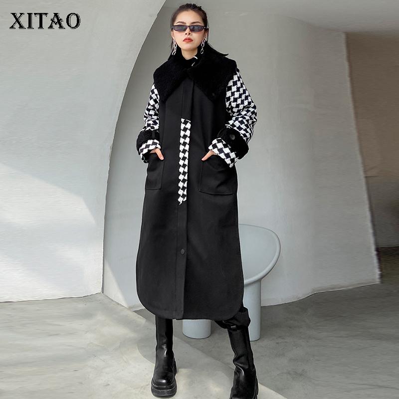 XITAO Patchwork Plaid Casual Blends Women Belt Winter Fashion New Style Turn Down Collar Long Sleeve Pocket Side Split ZY2183, Black
XITAO Patchwork Plaid Casual Blends Women Belt Winter Fashion New Style Turn Down Collar Long Sleeve Pocket Side Split ZY2183, Black