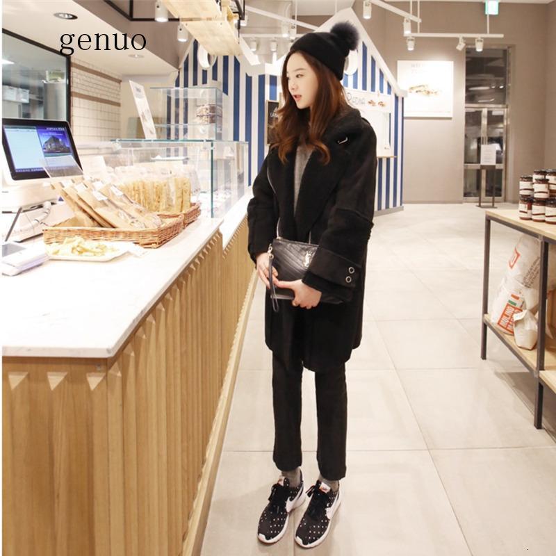 Winter Long Suede Faux Leather Jacket Women Plus Size Female White Black Warm Suede Jacket Woman Coat Large Ladies Windbreaker 201020