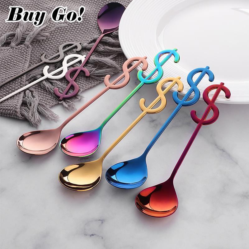 Colorful Dollar Coffee Spoon 304Stainless Steel Dessert Ice Cream Spoon Coffee Accessories Flatware Drinking Tool Gift1
Colorful Dollar Coffee Spoon 304Stainless Steel Dessert Ice Cream Spoon Coffee Accessories Flatware Drinking Tool Gift1