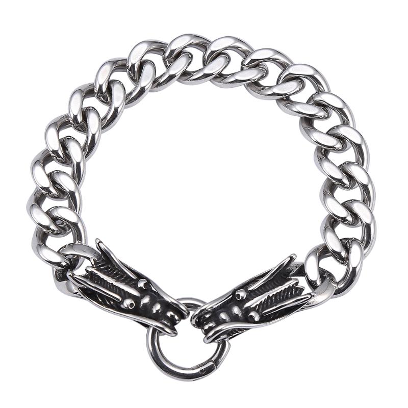 Trendy Mens Bracelet Chinese Dragon Head Stainless Steel Punk Style Metal Man Bracelets Bangles Wristband Homme Jewelry GS0003
Trendy Mens Bracelet Chinese Dragon Head Stainless Steel Punk Style Metal Man Bracelets Bangles Wristband Homme Jewelry GS0003
