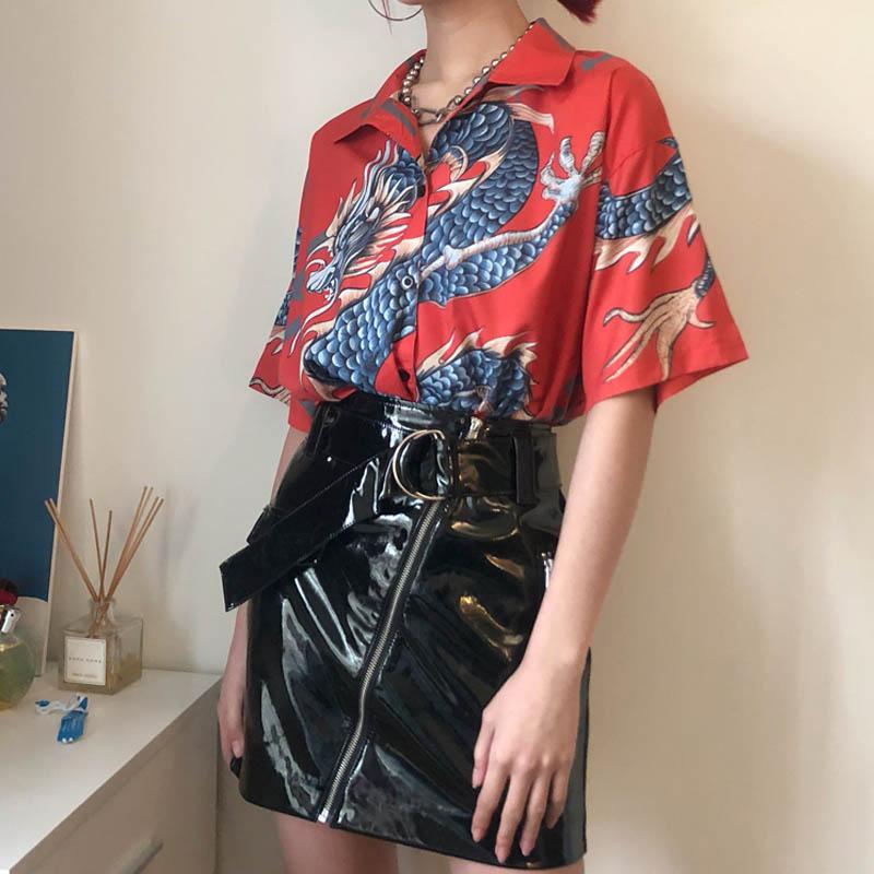 Elegant Shirts Women Blouse Harajuku Chinese Style Dragon Print Short Sleeve Blouses Vintage Summer Streetwear Tops Female 2021, Blue
Elegant Shirts Women Blouse Harajuku Chinese Style Dragon Print Short Sleeve Blouses Vintage Summer Streetwear Tops Female 2021, Blue