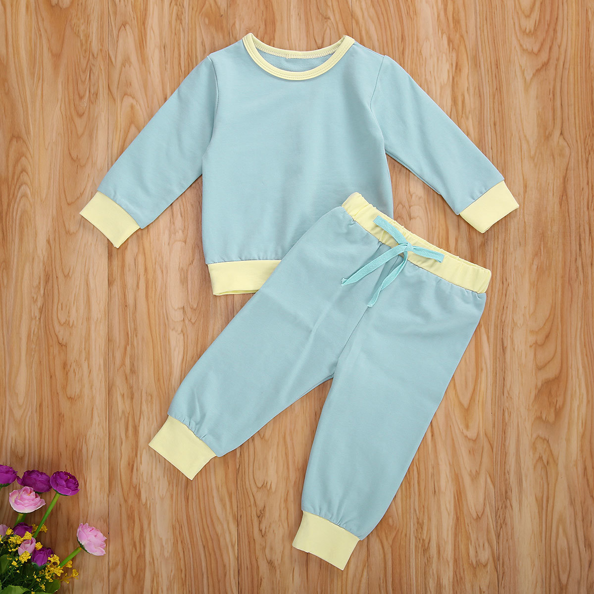 Casual Autumn Children Set Newborn Kids Baby Boys Girls Long Sleeve T-shirt Tops Pants 2pcs Outfits Warm Clothes Set 1-5 YearsX1019
