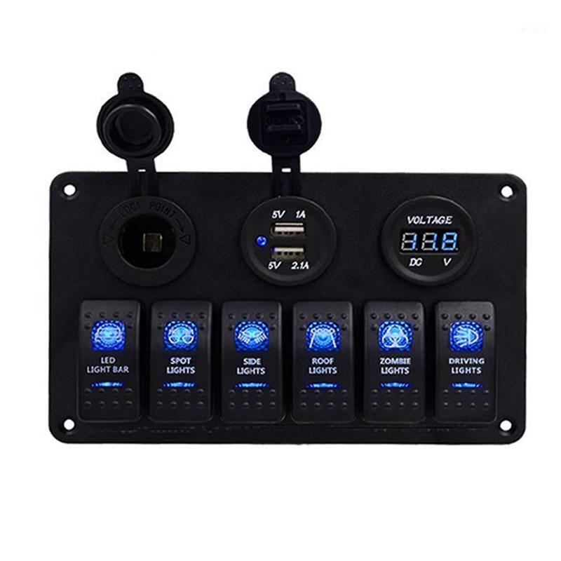 6 Gang DC 12-24V Boat Marine Rocker Switch Panel LED Dual USB Socket Charger 1A&2.1A Voltmeter for Car RV Truck Camper GPS1
6 Gang DC 12-24V Boat Marine Rocker Switch Panel LED Dual USB Socket Charger 1A&2.1A Voltmeter for Car RV Truck Camper GPS1
