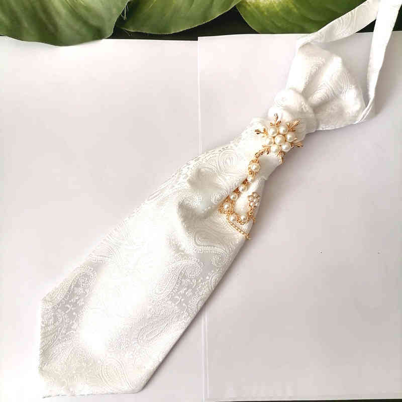 Necktie Scarf Corbata Snowflake White Hong Kong Knot Men's Suit Formal Accessories Bow Tie Wedding Dress Props Photographer Modeling