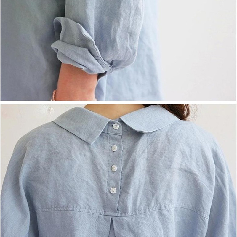 Blouse Womens White Blouses Shirt Spring Summer Blusas Office Lady Elegant Loose Tops and Blouses Casual Linen Women 201130