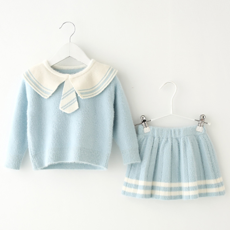 Bear Leader Children Clothing Set Winter Toddler Girls Clothes Sweater Skirt 2pc Outfit Suit Kids Clothes Girls Clothing Sets Y1106