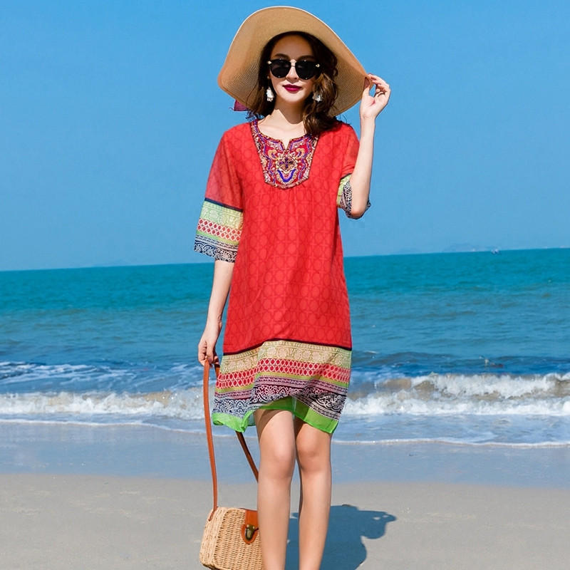 2021 New Chiffon Vintage Ethnic Female Floral Half Loose Sleeve Casual Boho Summer Dress Red Beach Wxf995 Dbze
2021 New Chiffon Vintage Ethnic Female Floral Half Loose Sleeve Casual Boho Summer Dress Red Beach Wxf995 Dbze