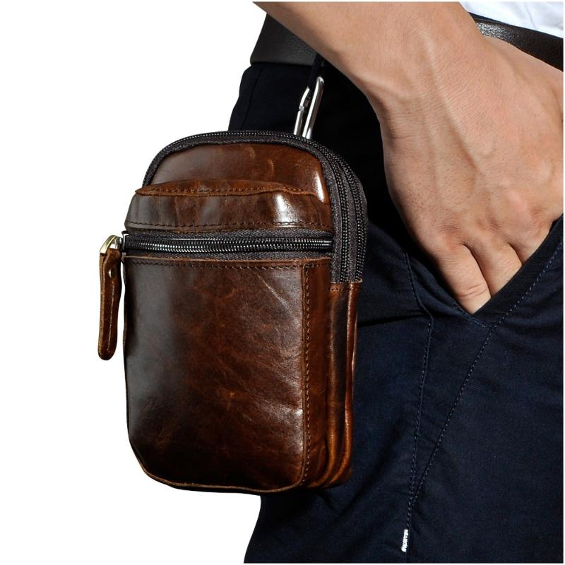 Genuine Leather men Casual Design Small Waist Bag Pouch Cowhide Fashion Hook Waist Belt Pack Cigarette Case Phone Pouch 6546, Black
Genuine Leather men Casual Design Small Waist Bag Pouch Cowhide Fashion Hook Waist Belt Pack Cigarette Case Phone Pouch 6546, Black